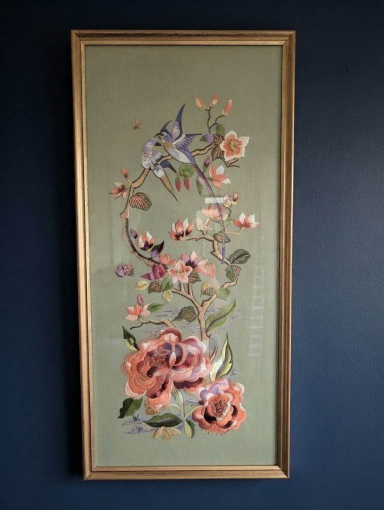 Japanese silk embroidery 