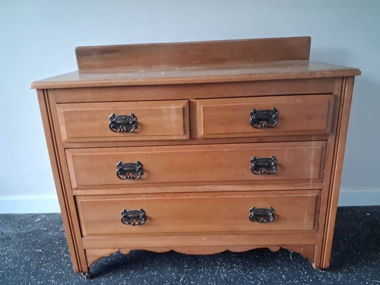 Edwardian solid wood chest of drawers