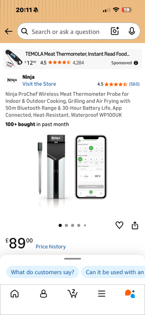 Ninja pro thermometer 