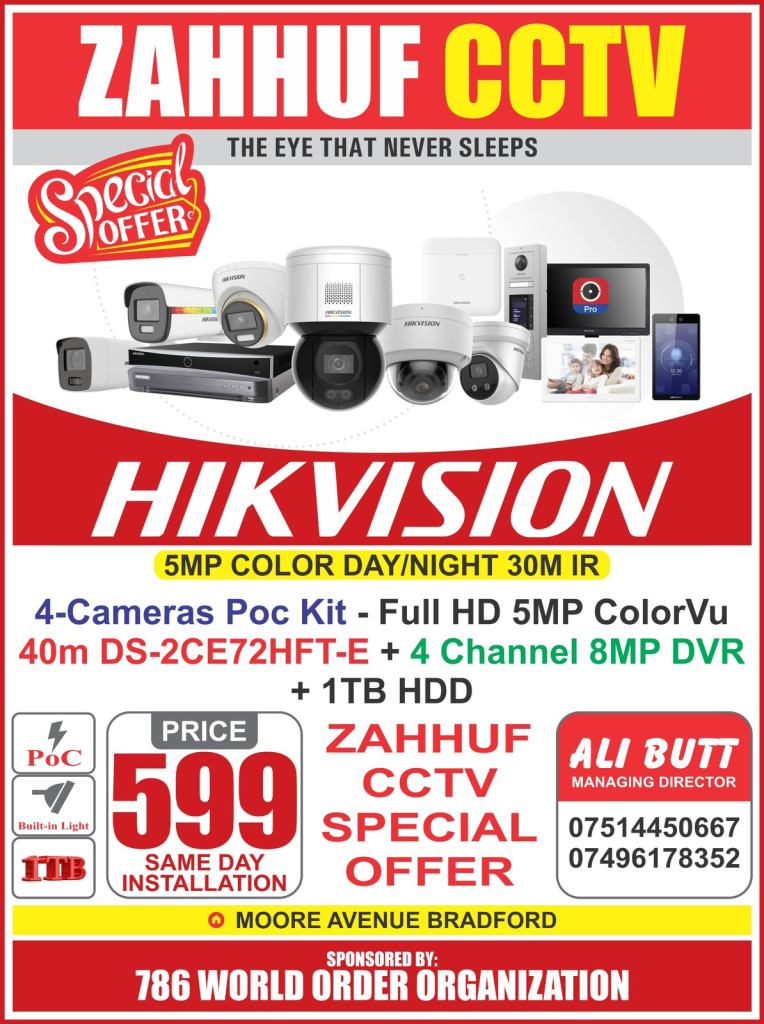Hikvision 4 colorvu camera 5mp with installation 
