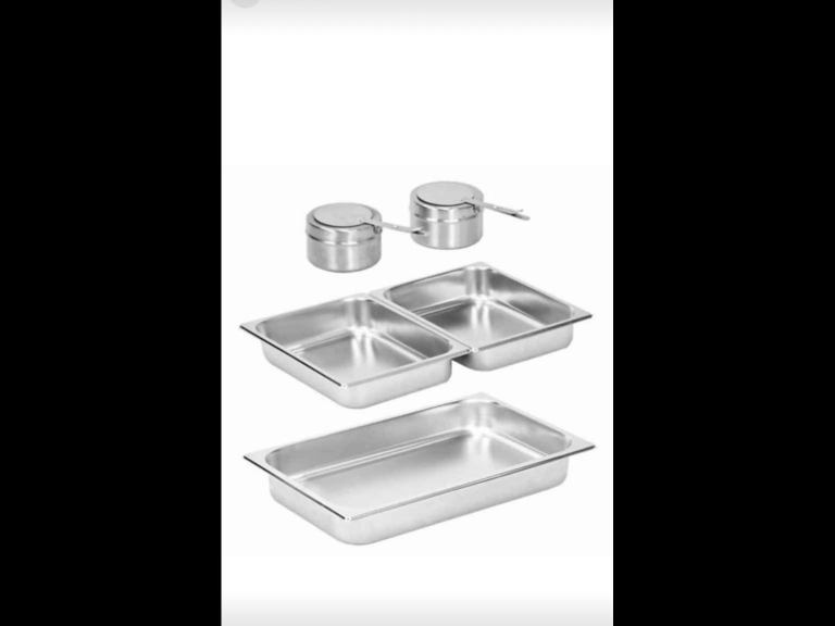 Stainless steel chafing dishes for hire (rent)