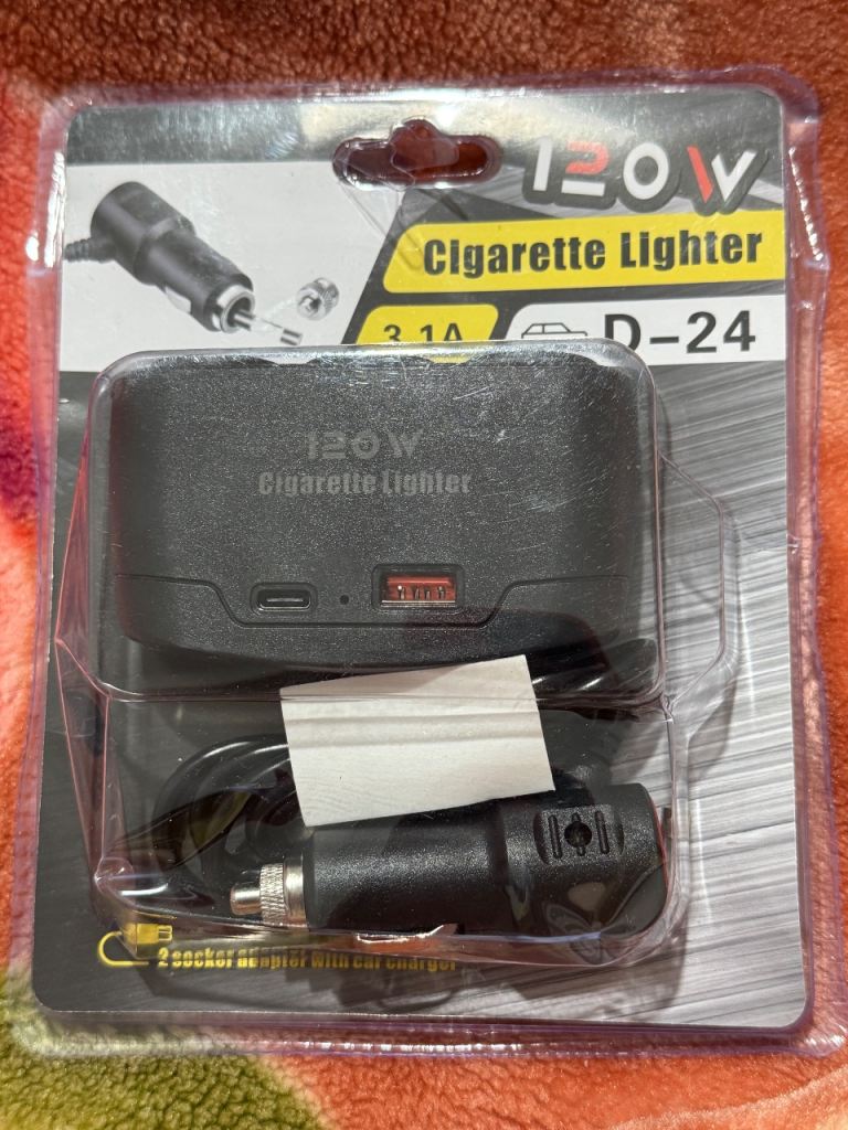 5 in 1 Car Cigarette Lighter Power Splitter Brand new Adapter 12W 12/24VMultiSocketsAdapter