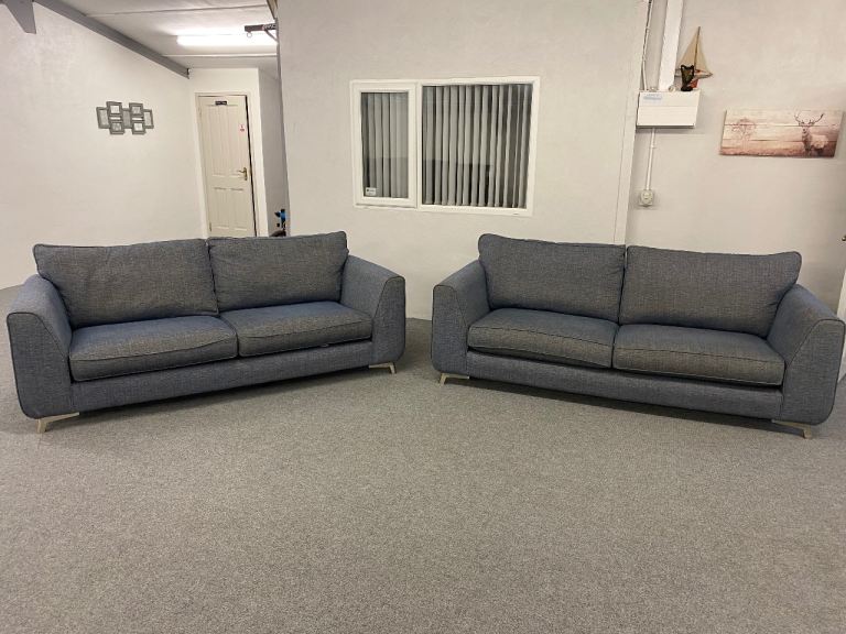 Large matching fabric sofas suite 