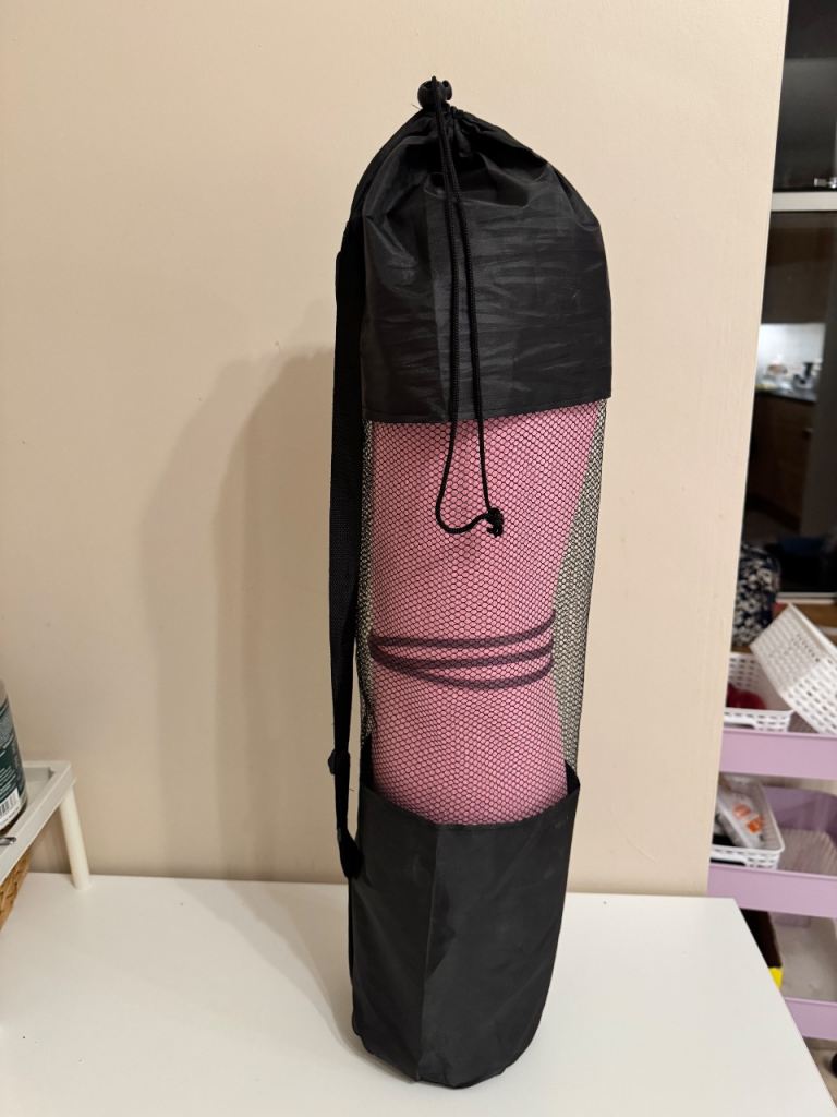Pink Yoga Mat with Carry Bag – Good Condition