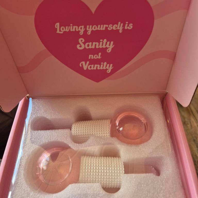 New Pink Glass Facial Ice Globes for Skincare