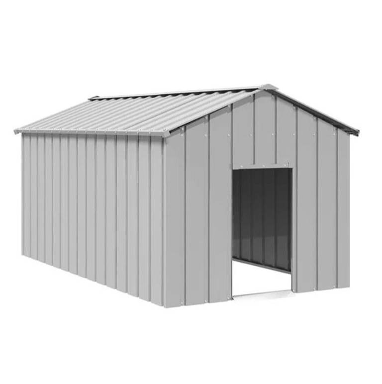 Dog House with Roof Galvanised Steel for sale - grey colour