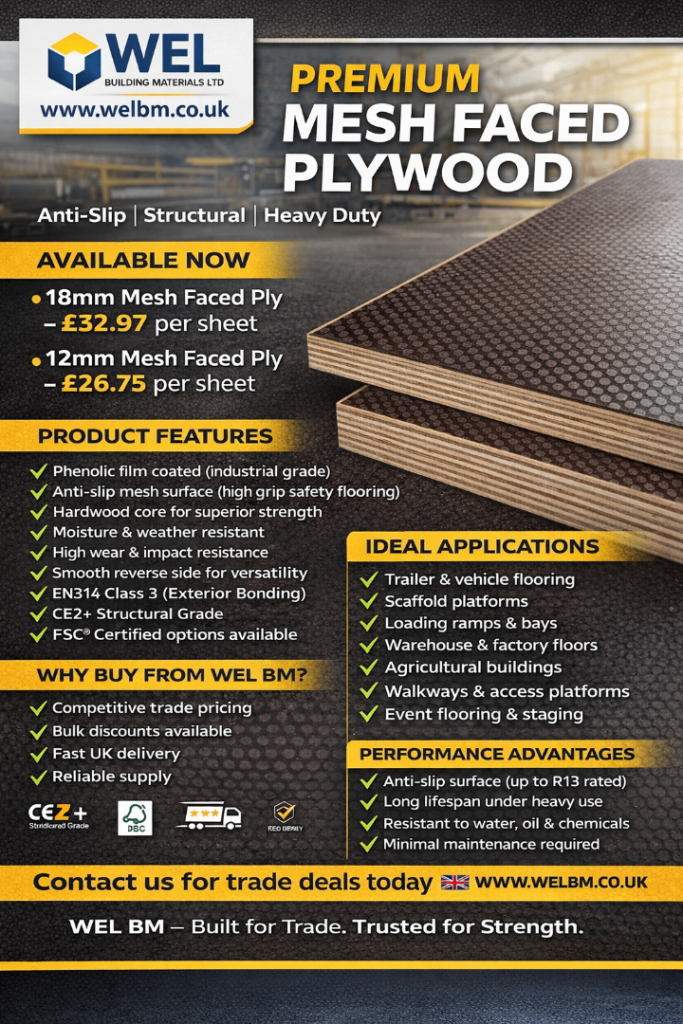 Horse box anti slip plywood 