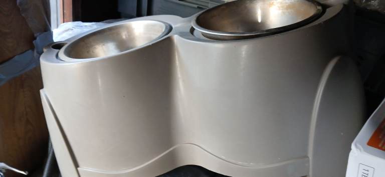 Larger Dog Bowls with bowl holder