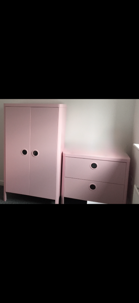 Kids Wardrobe and 2 Drawer Set