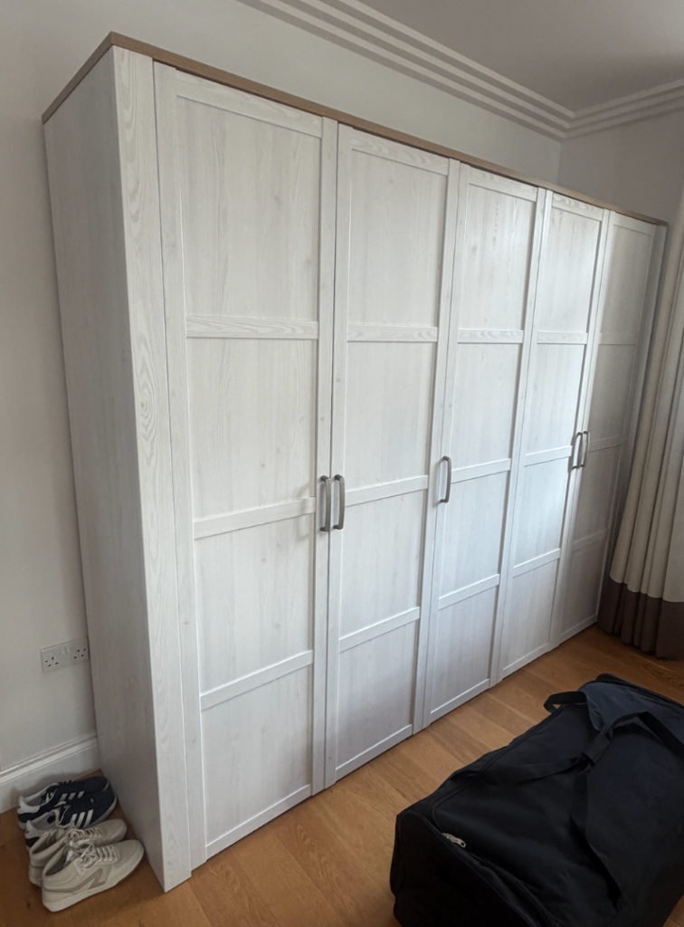 Large, Modern, New White Wardrobe – Like New Condition