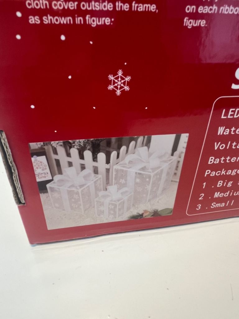 3 Light Up Parcels Christmas Decoration 