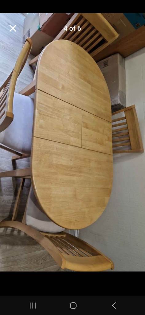 Wooden Extendable Dining Table and Chairs - Good Condition