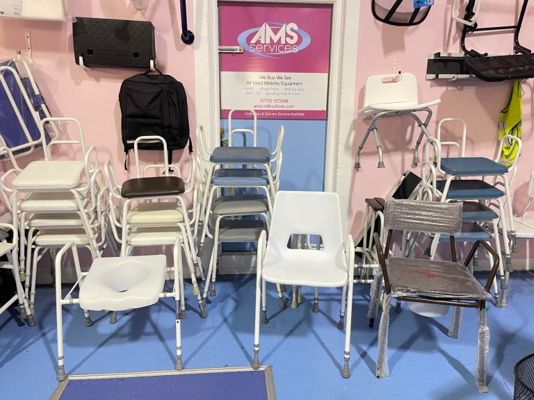 Used - Shower Chair, Perching Stool, Commode, Over Bed Table, Toilet Frame