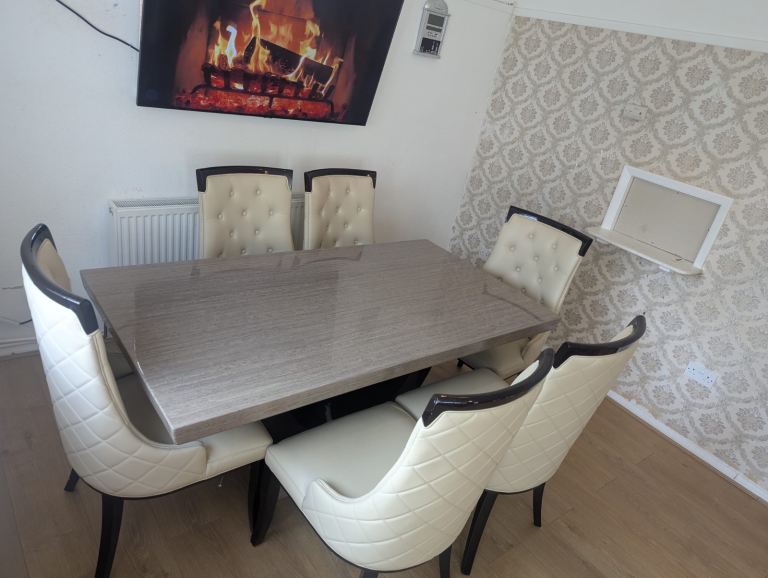 Marble table with chairs 