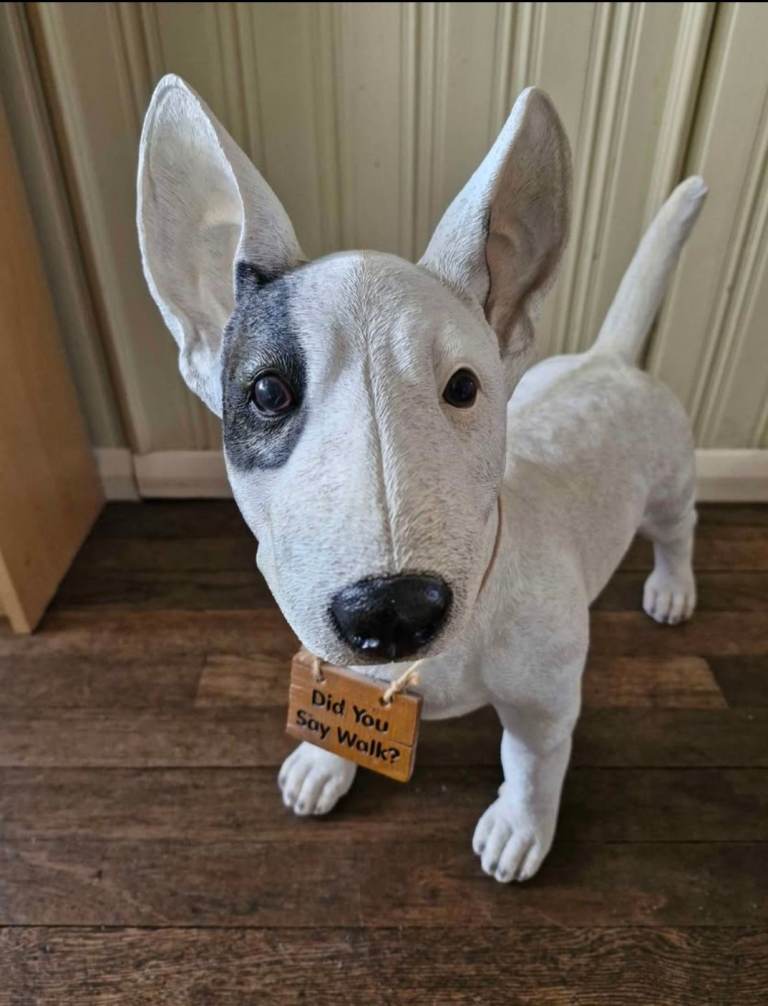 Lifelike English Bull Terrier Figurine 50cm. Stoke-on-Trent 