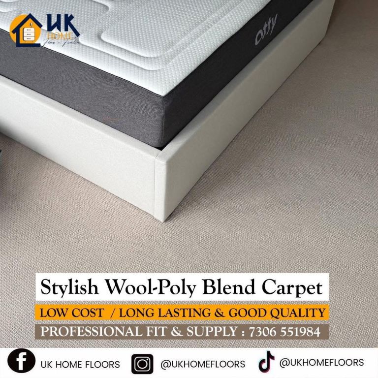 Low cost 50/50 wool polyester carpet 