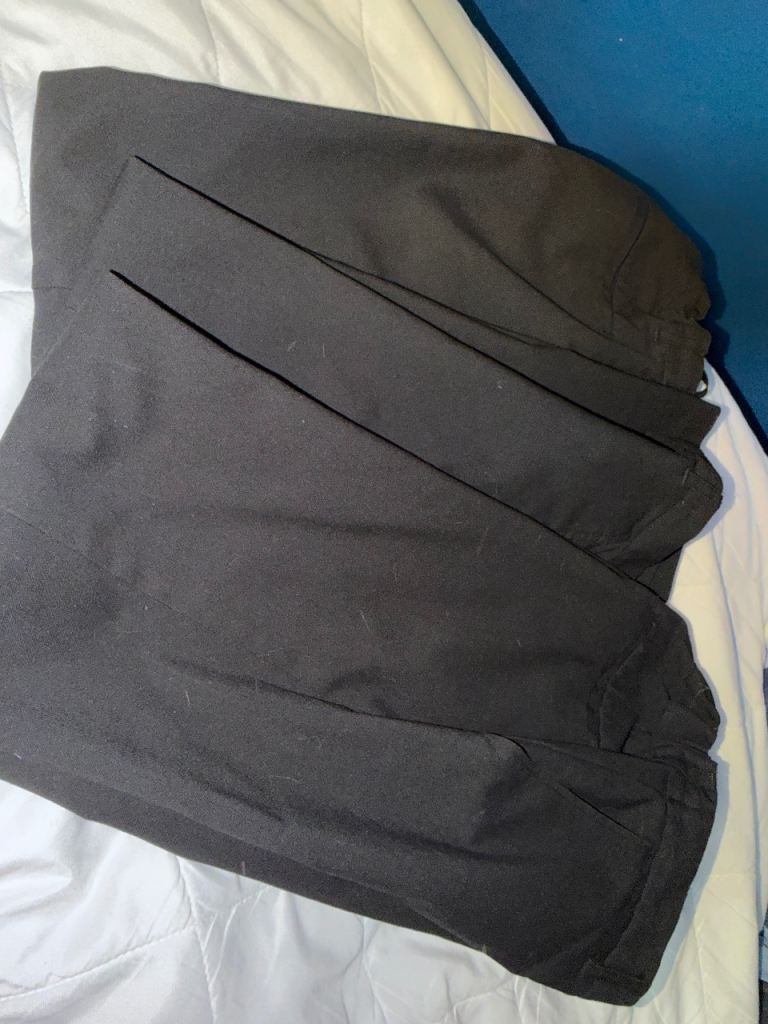 M&S Black Slim Leg Trousers for Kids - Age 12-13 Years