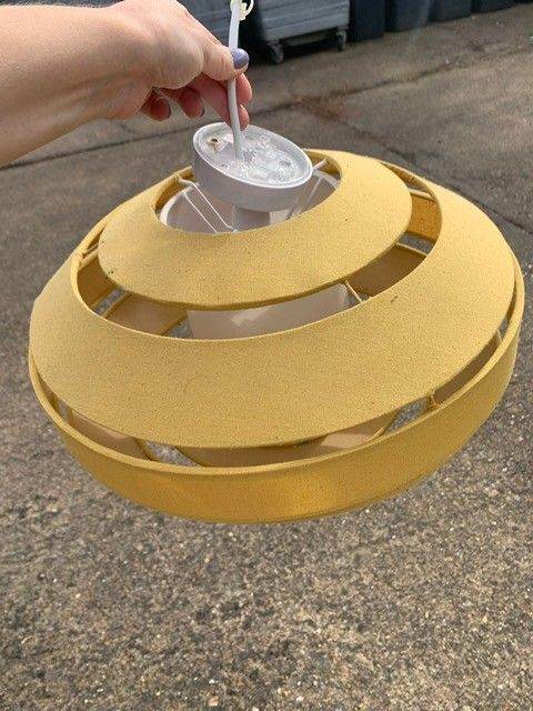 Retro Yellow Ceiling Light Shade - Works Fine