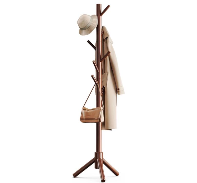 Wooden Coat Rack Stand with Multiple Hooks – As Good As New