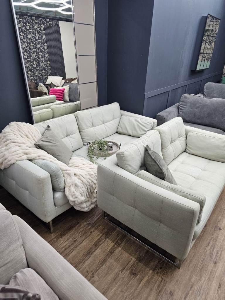 image for Dwell 3 & 2 Seater Sofas pale grey