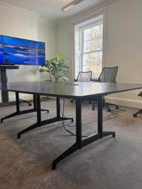  Croydon Collection! -Large Modern Dark wood Boardroom Conference Meeting Office Table  Black Frame 