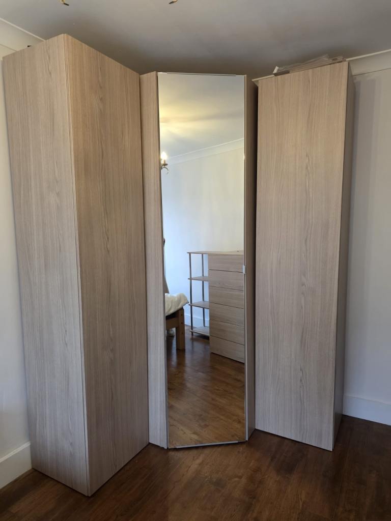  Corner Wardrobe with Full-Length Mirror