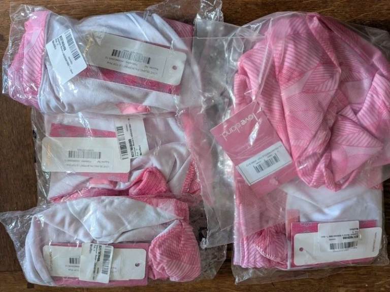 5 x Love Island Pink Palm Tree Print Crop Top Size 12