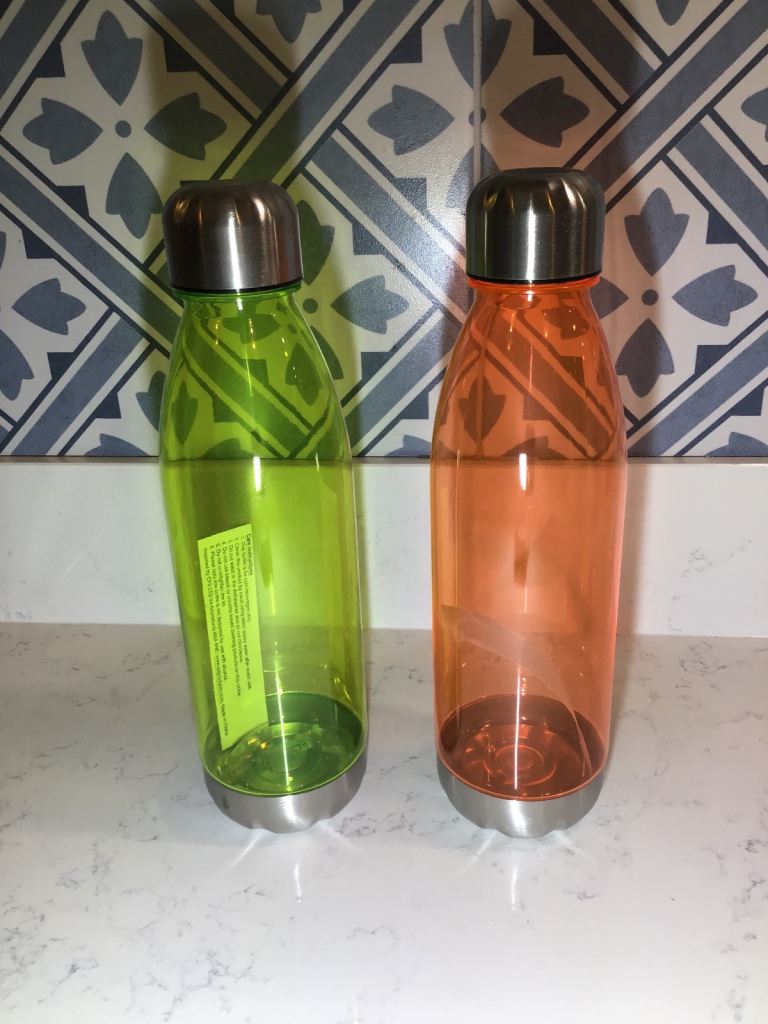 BRAND NEW Havana Tritan 700ml Drinking Bottles - Stainless Steel / Clear Orange or Clear Lime Green