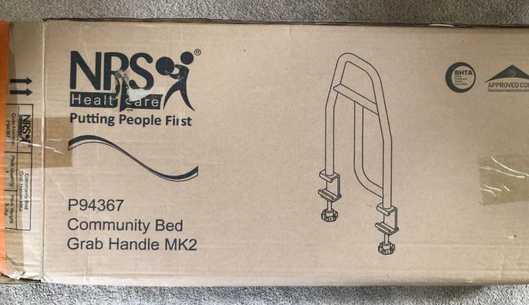NRS Community Bed Grab Handle Rail P94367 MK2, almost brand new in original box with instructions