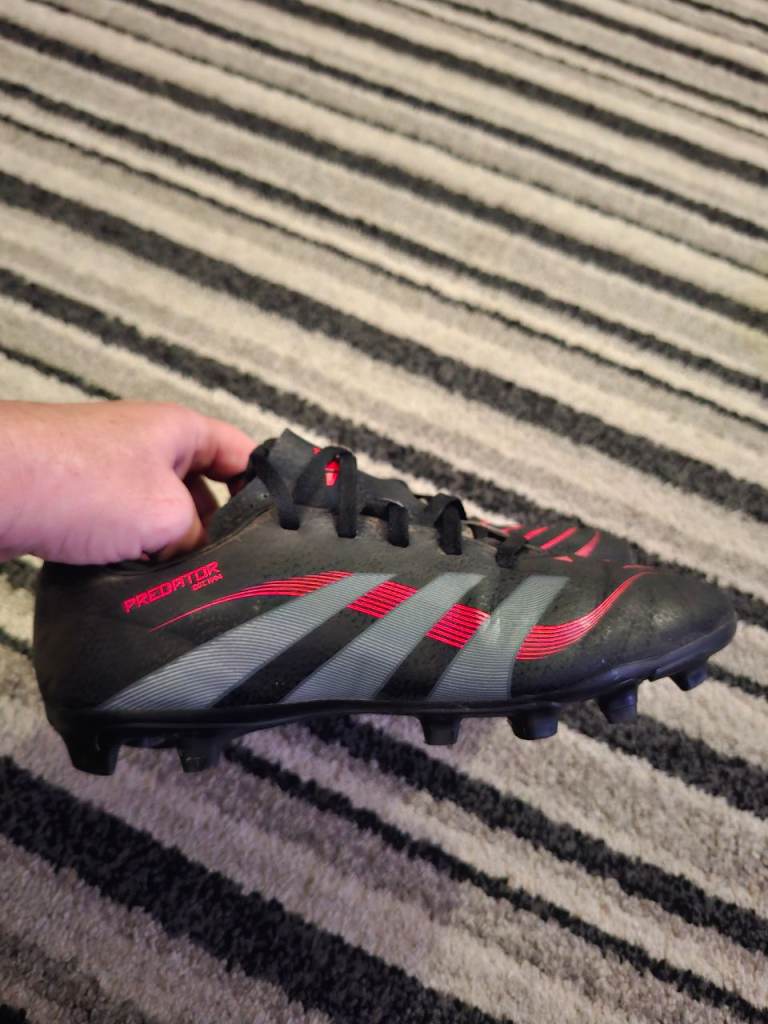 Adidas Predator Football Boots - Black/Red, Good Condition