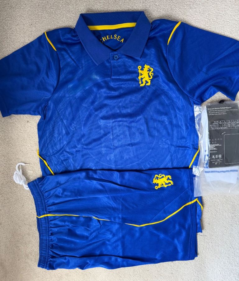 Chelsea Kids Football Kit - Blue Shirt and Shorts socks sizes 4-13 years