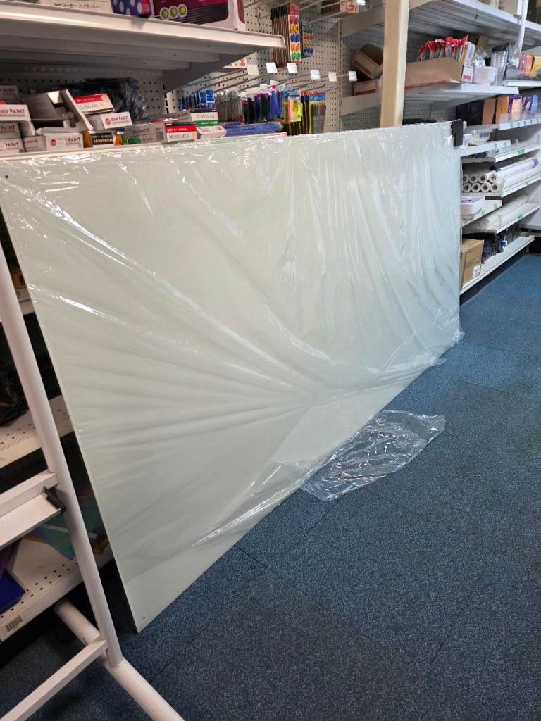 giant glass whiteboard - (244cm x 123cm) - brand new 