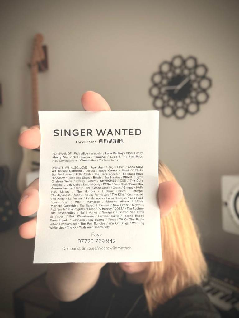 LEAD SINGER WANTED for alt-pop dream-rock project in London