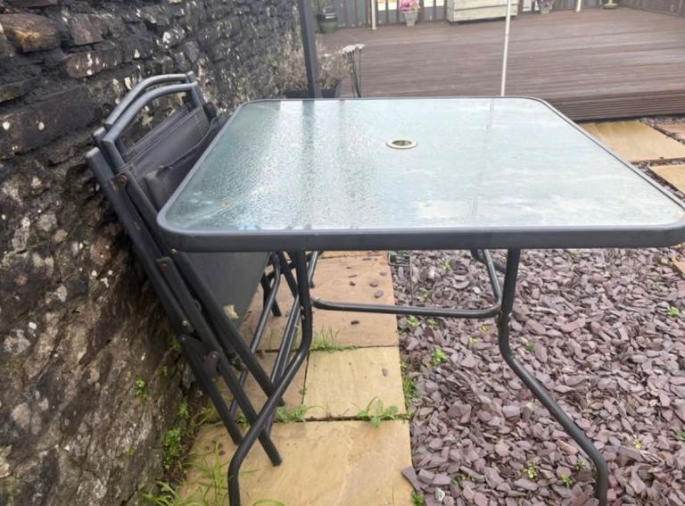 image for Garden table set - glass table 