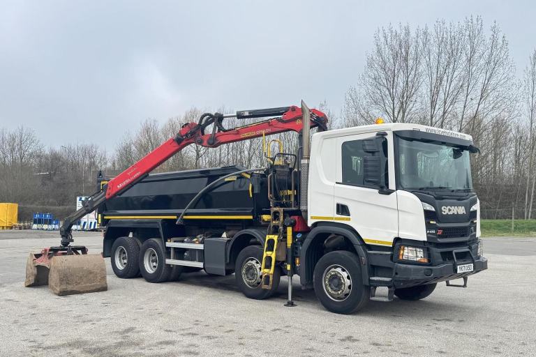 2021 71 plate Euro 6 Scania P410 XT 8X4 32t Tipper Grab