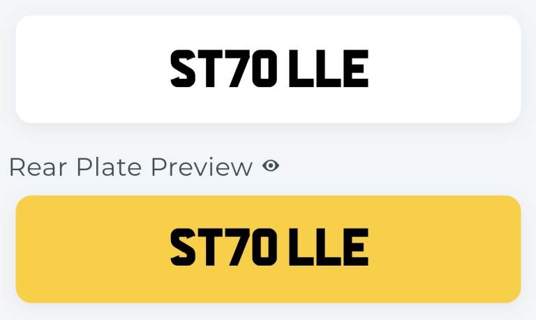 Private number plate funny, boss, toy, funny, naughty, STOLE/STOLEN (ST70 LLE)