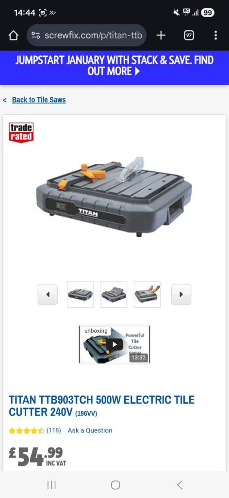 Used Titan tile cutter with newish blade