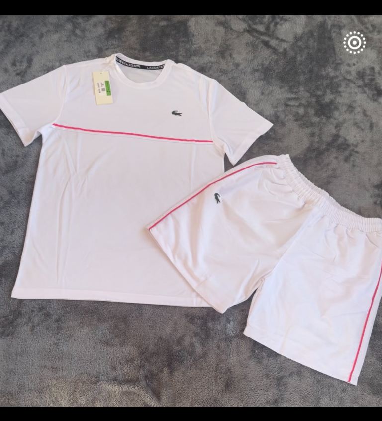 Lacoste Men's White T-Shirt and Shorts Set - New with Tags