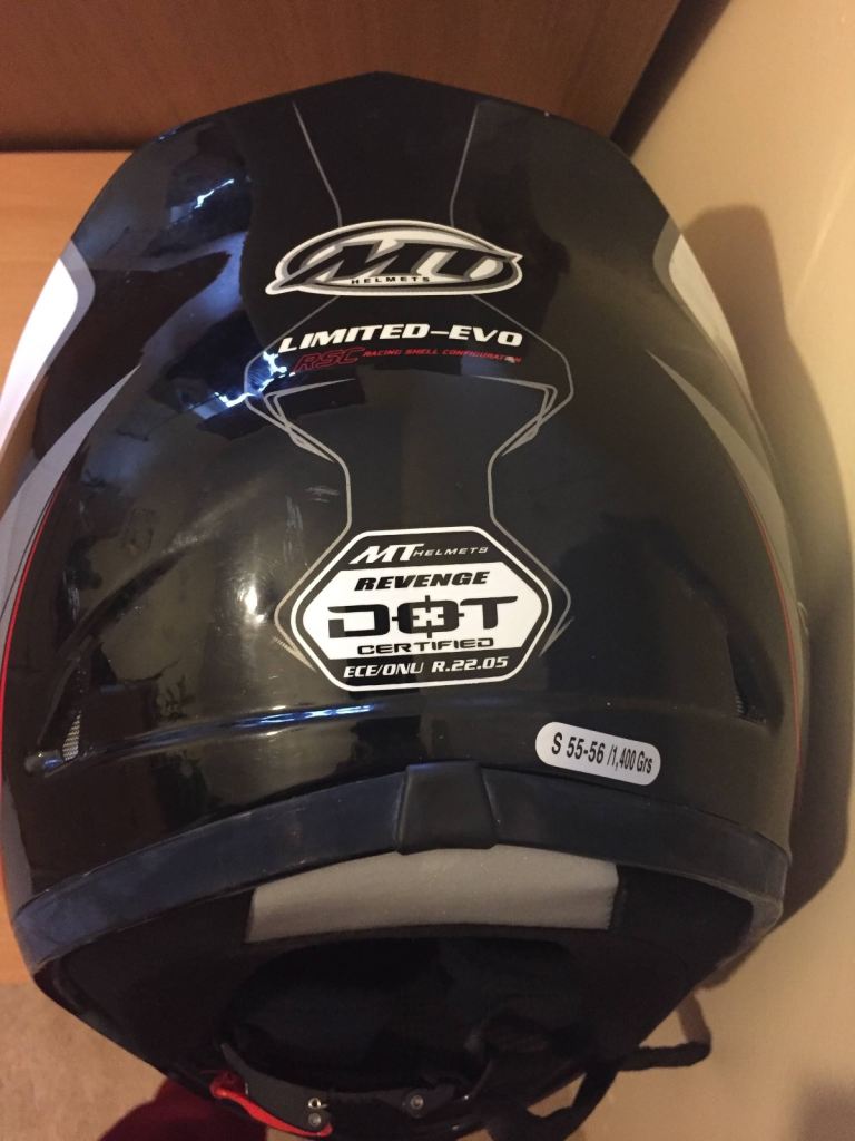 2 x motorbike helmets - Nitro Akido fibreglass helmet XS & MT Revenge Evo S