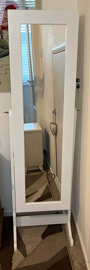 Standalone bedroom cabinet, mirror  and jewellery storage 