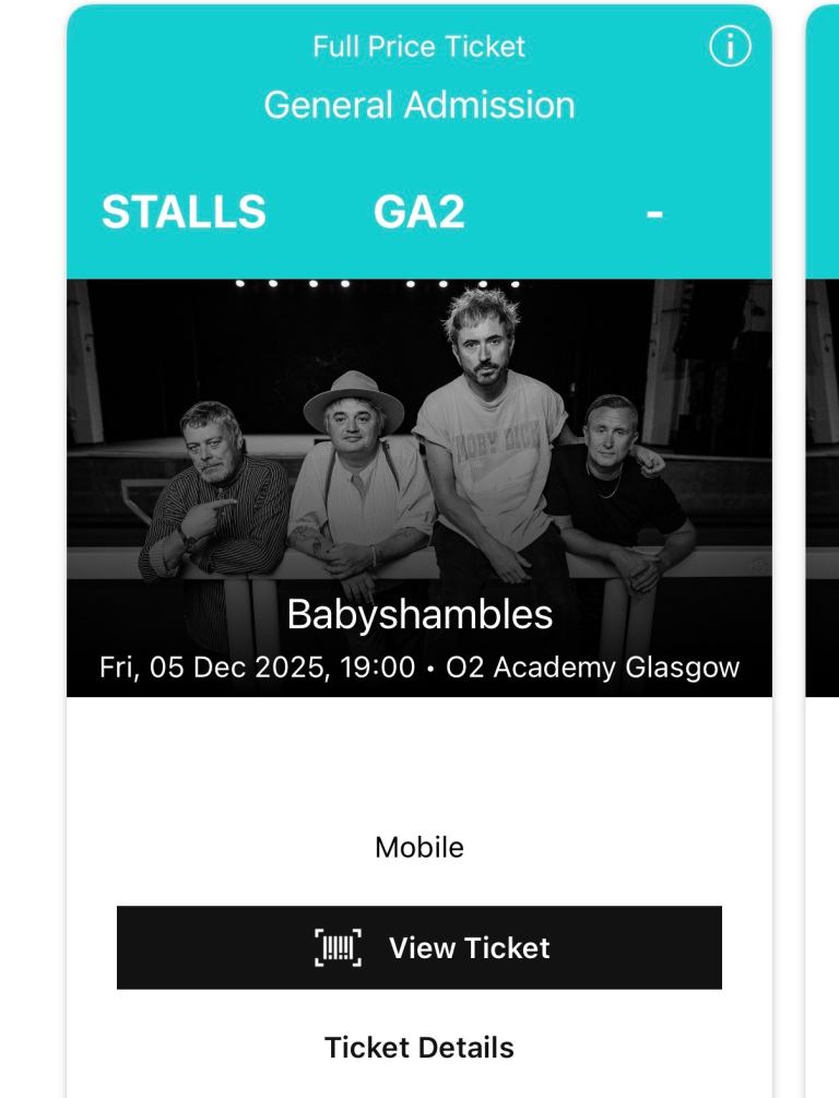 Babyshambles tickets x 2 Fri 05 Dec