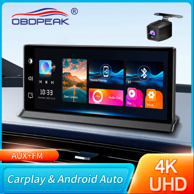 K2 Pro 11.3" Car DVR 4K Camera Wireless Carplay Android auto Ai