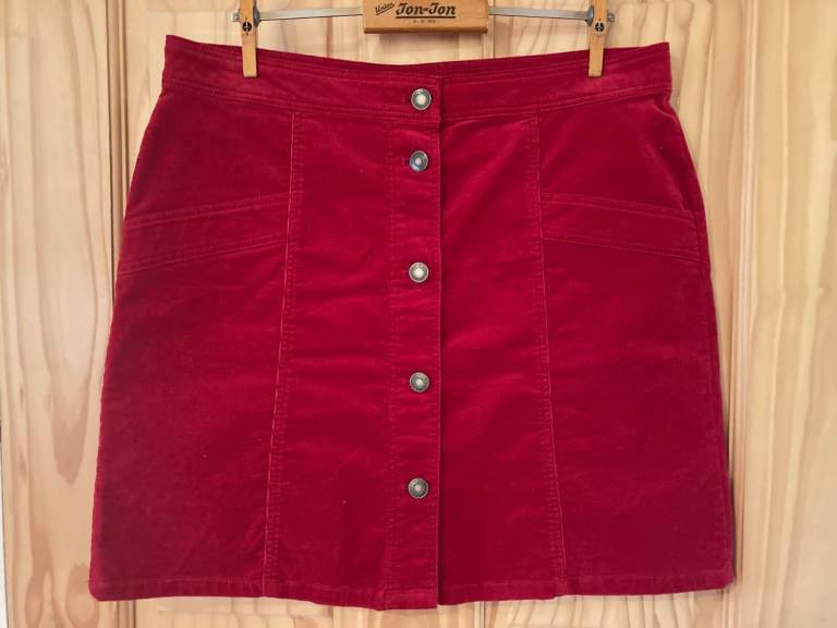 M&S Red Corduroy Skirt