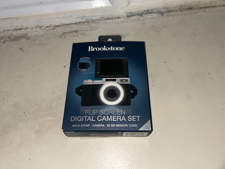 Brookstone Flip Screen Digital Camera Set - New, 32GB Memory Card