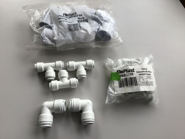 Various plastic plumbing fittings