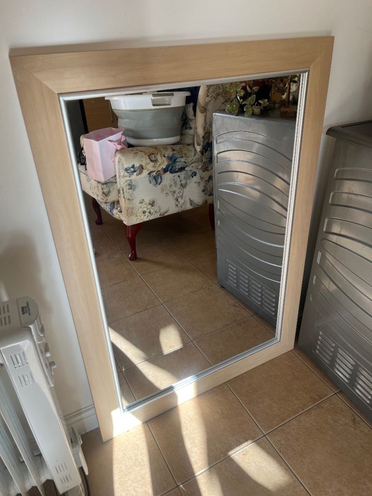 Large Wooden Framed Mirror – Good Condition