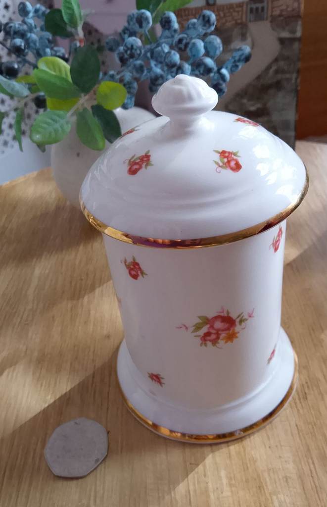 Vintage Laura Ashley bone china trinket pot - 80s