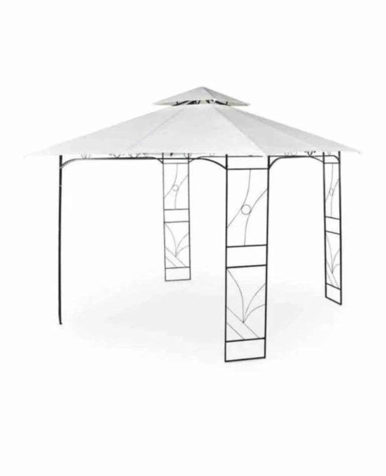 Used decorative Gazebo Garden Patio Tent 2.9m x 2.9m x 2.7m with Canopy