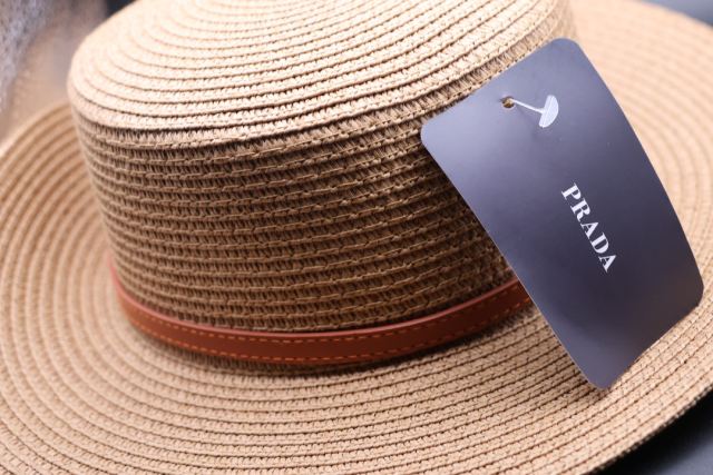 Prada Open-Weave Straw Boater Hat with Leather Band Vtg Antique 1910s 1915 Gordon Boater Woven Straw Hat Skimmer  main image 3
