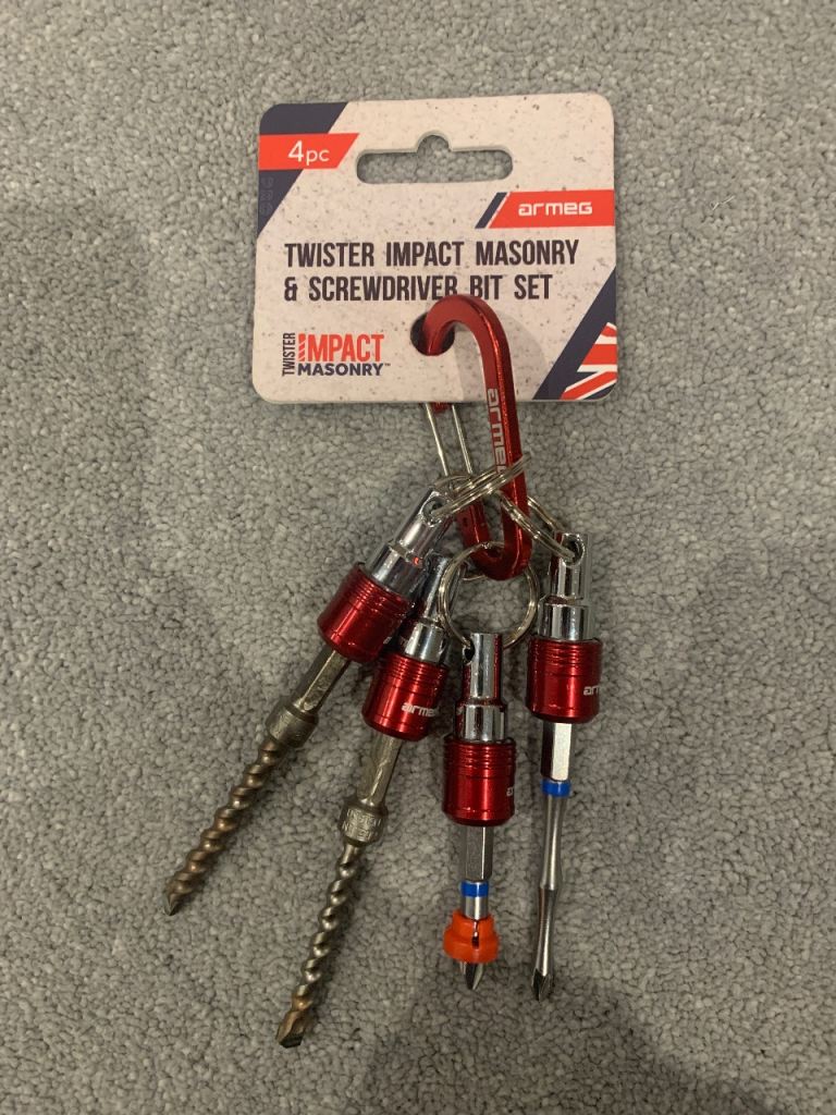 Armeg TIM4PK Impact-Masonry & Screwdriver Bit Set 4 Pack